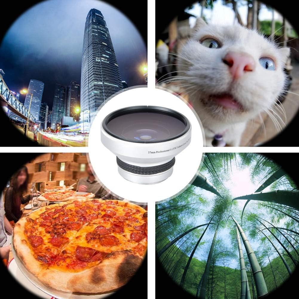 37Mm Fisheye Lens Camcorder,Camera Lens Silver Strong Applicability 37mm 0.25X Super Fisheye Additional Lens for 37mm Caliber Camera Lenses - Image 2