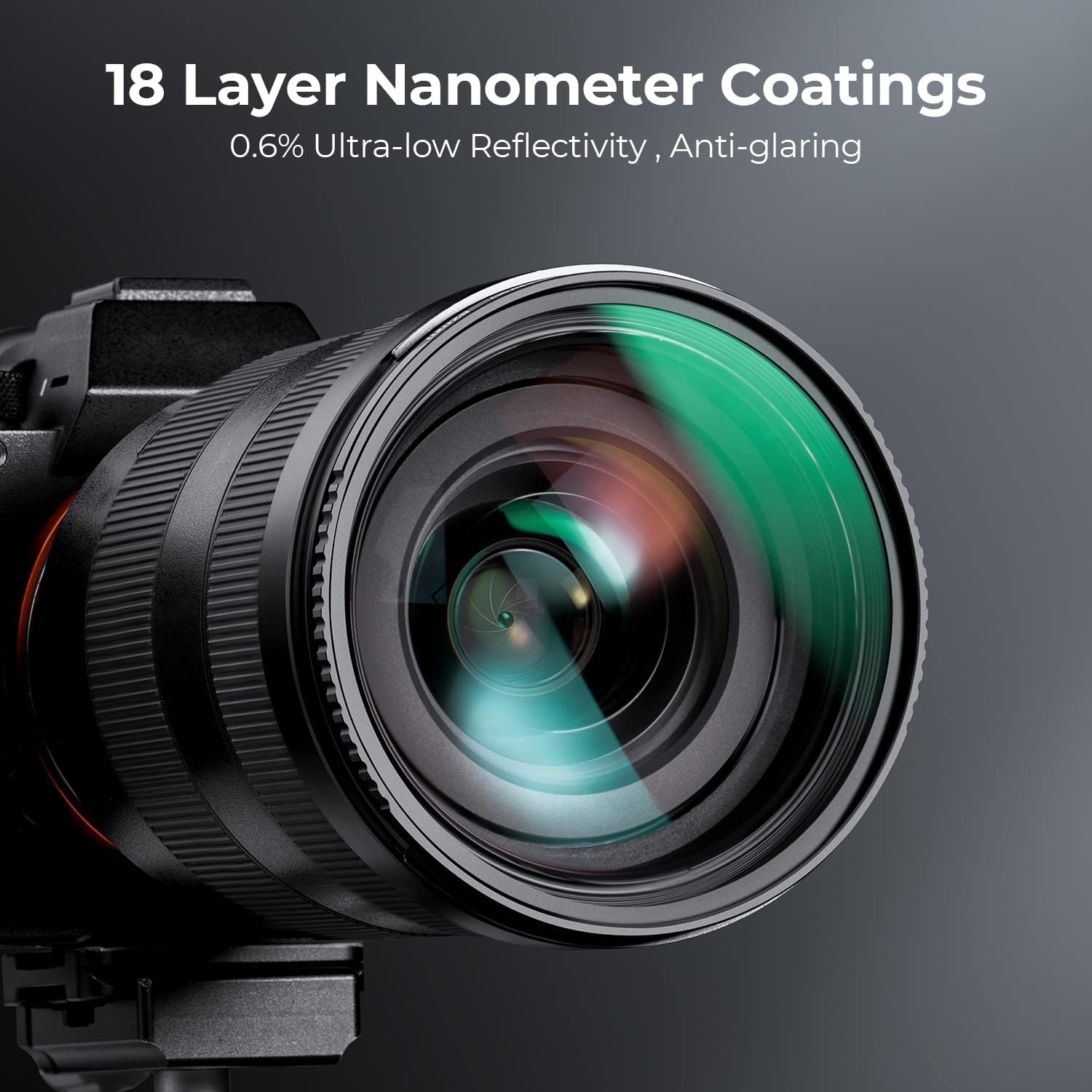 K&F Concept 58mm MCUV Lens Protection Filter 18 Multi-Coated Camera Lens UV Filter Ultra Slim with Cleaning Cloth (K-Series) - Image 3