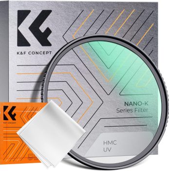 K&F Concept 58mm MCUV Lens Protection Filter 18 Multi-Coated Camera Lens UV Filter Ultra Slim with Cleaning Cloth (K-Series)